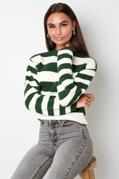 Pull rayé tricoté - noir et blanc h5 Image5
